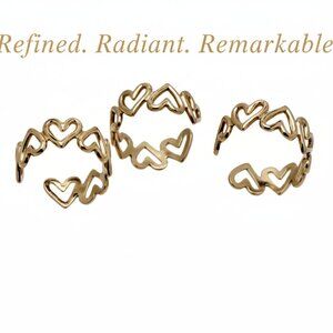 Hollow Heart Ring 18K Gold Plated Stainless Steel | Patterson Jewelry